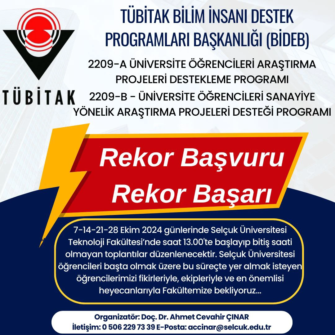 TÜBİTAK Öğrenci Araştırma Projelerine Katılım Çağrısı